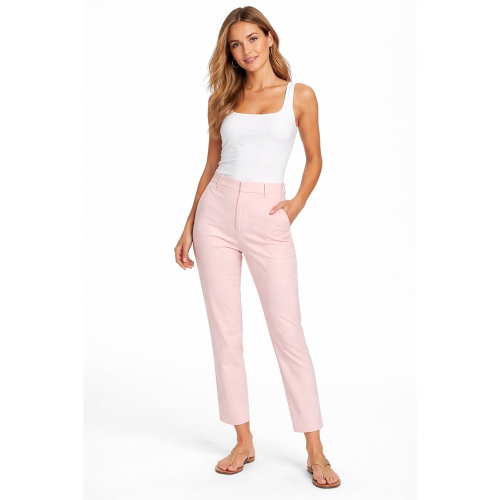 Larry Levine Womens Light Pink Chino Pants Straight Leg Business Casual Size 14